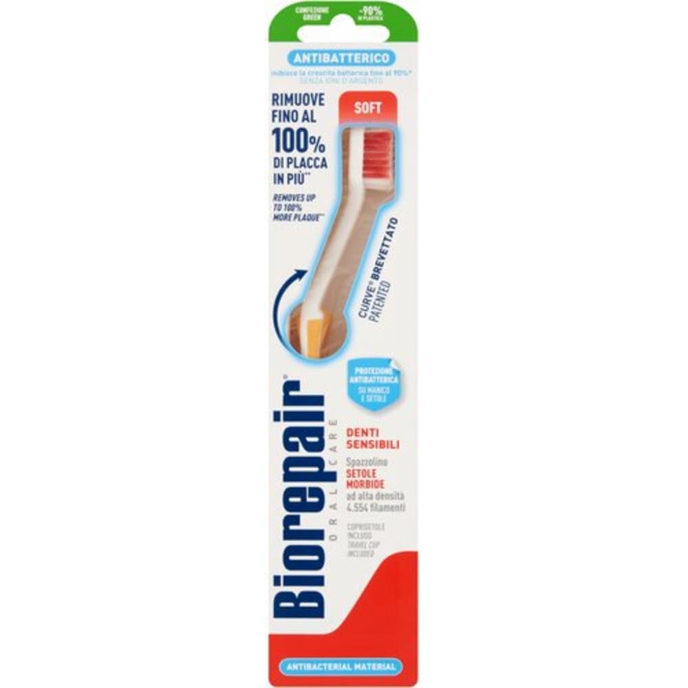 Biorepair Curve red soft toothbrush with non-slip grip | CitiPharm – Biorepair packaging