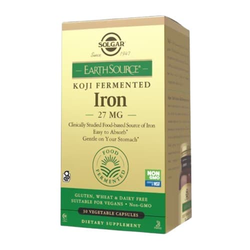 Solgar - EarthSource Koji Fermented Iron 30 cápsulas – Solgar embalagem
