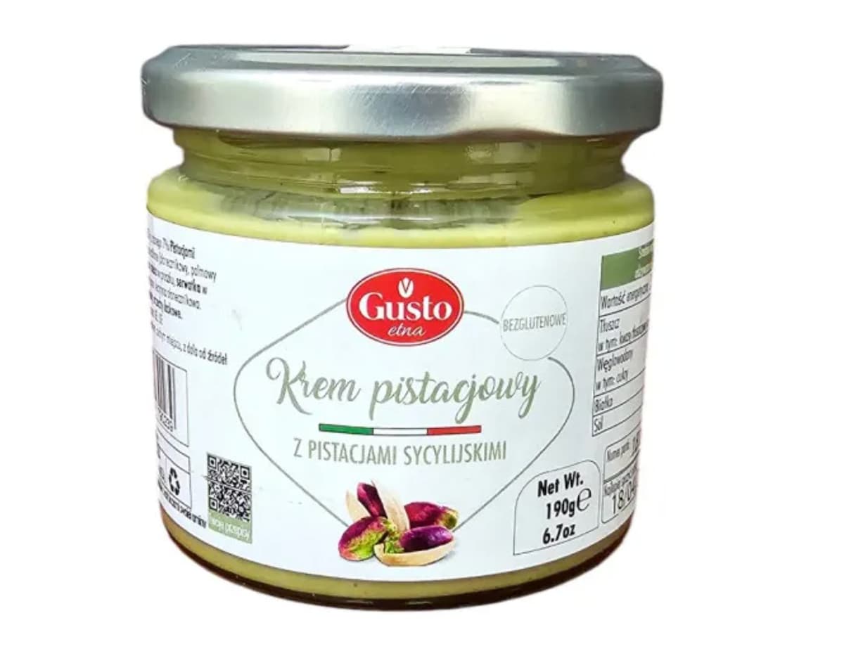 Gusto - Krem pistacjowy - 190g – Gusto opakowanie