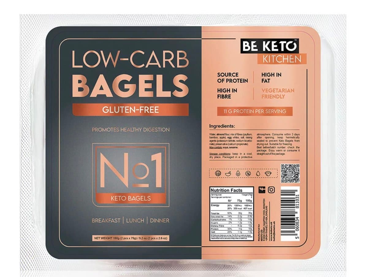 BeKeto Keto Bagel sans gluten 150g | BeKeto – BE KETO emballage