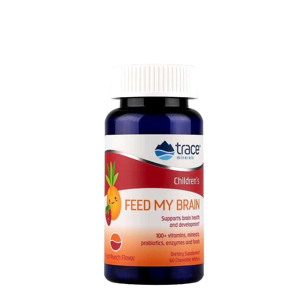 Trace Minerals Feed My Brain för barn - Fruktpunch - 60 tuggtabletter – Trace Minerals packaging