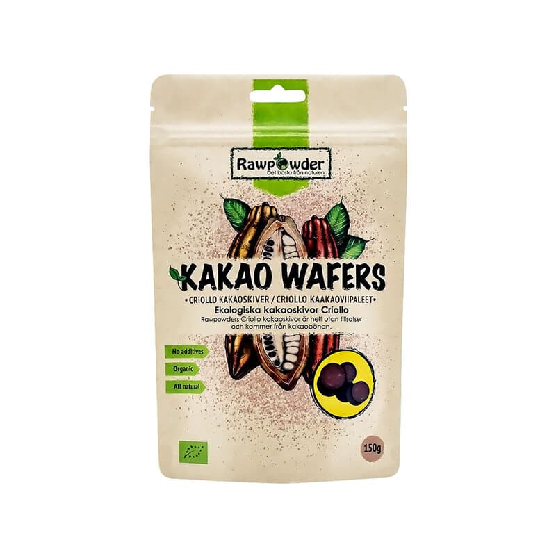 Kakao skivor 100% Criollo 150g | Rawpowder – Rawpowder förpackning