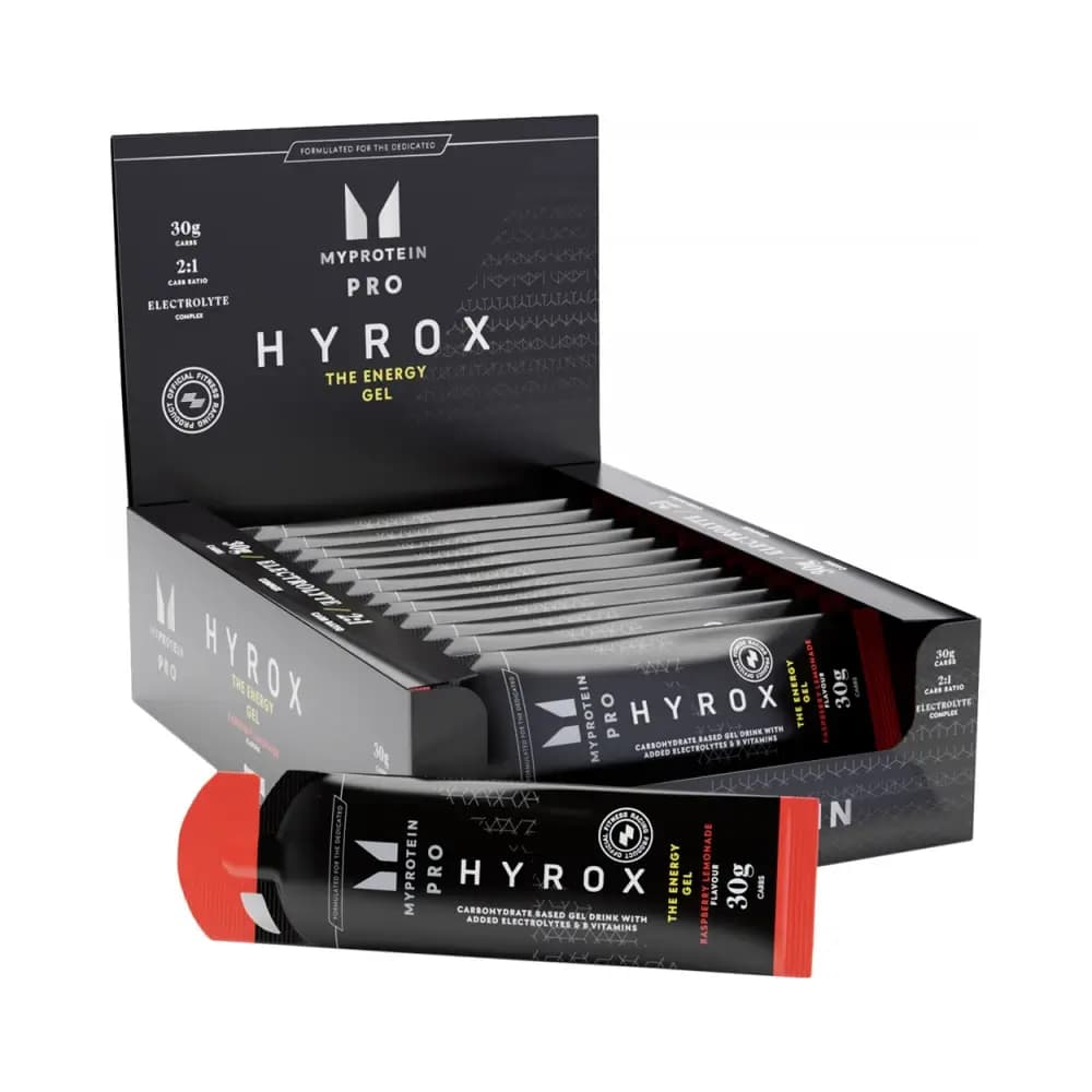 Pro X Hyrox Energy Gel Raspberry Lemonade - 20X60ml – Myprotein packaging
