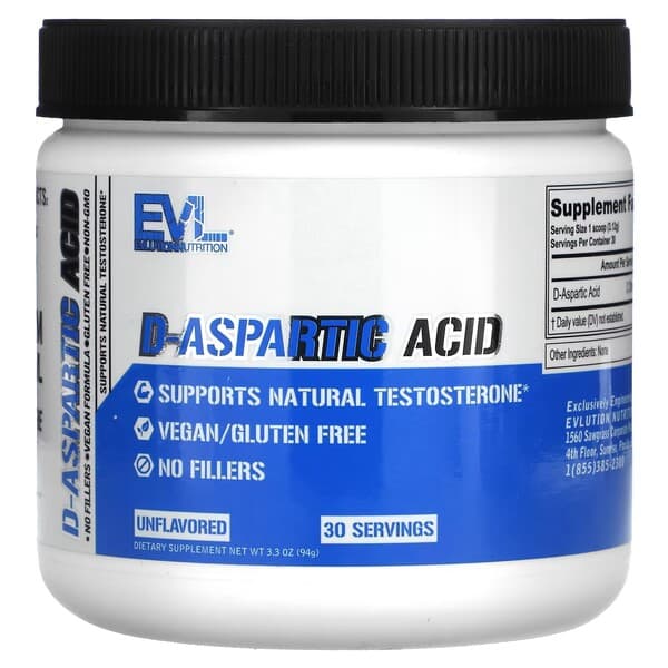 EVLution Nutrition D-Aspartic Acid - 94g – EVLution Nutrition confezione