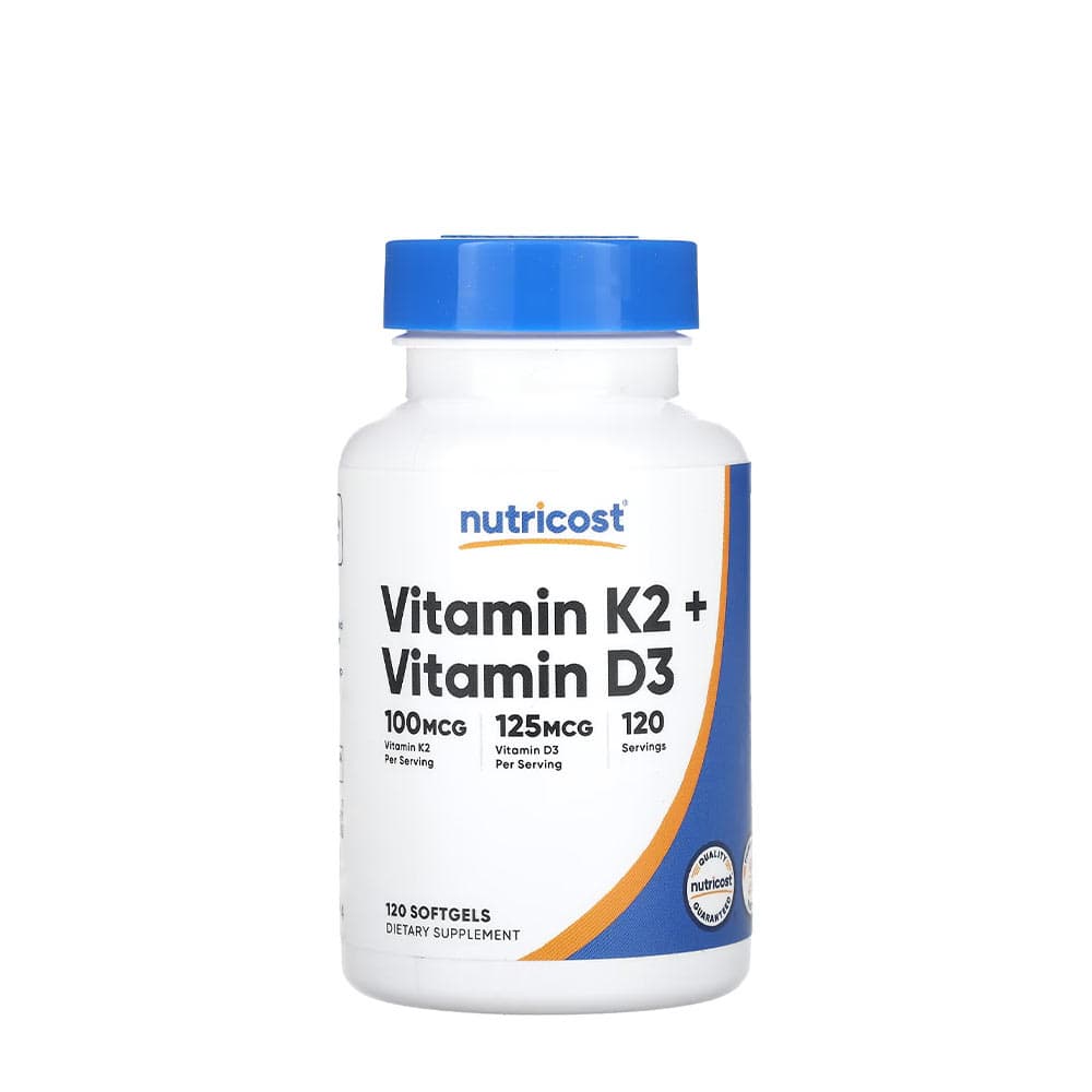 Nutricost Vitamin K2 (Mk7) 100mcg + Vitamin D3 5000IU - 120 Sgels