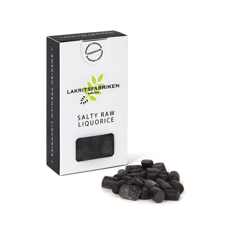 Salty Raw Liquorice 25g | Lakritsfabriken – Lakritsfabriken förpackning