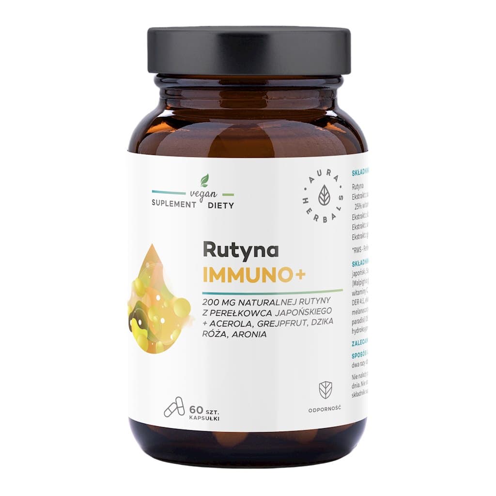 Aura Herbals Rutin Immuno+ 30 días - 60 cápsulas – Aura Herbals empaque
