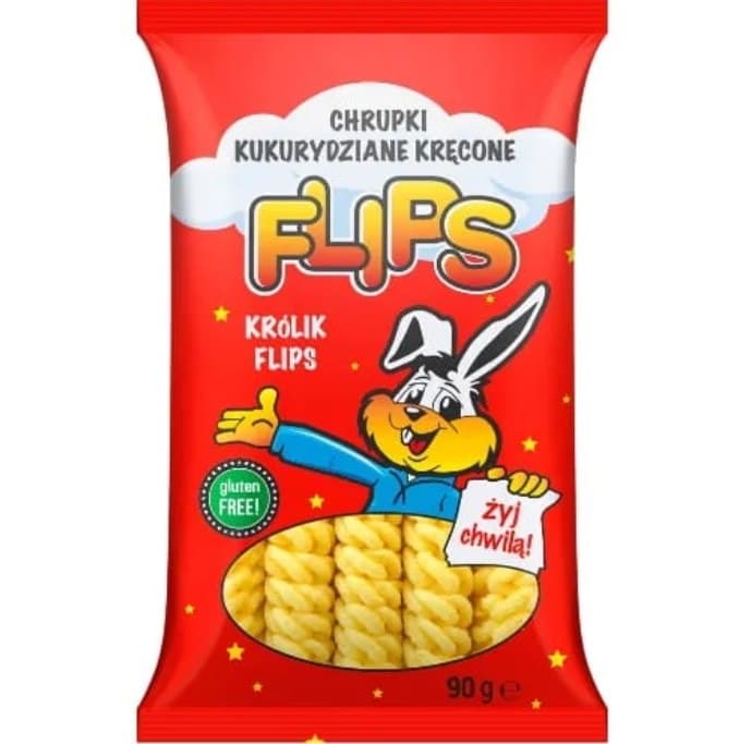 Flips - Corn Puffs Twisted - 90g – Flips förpackning