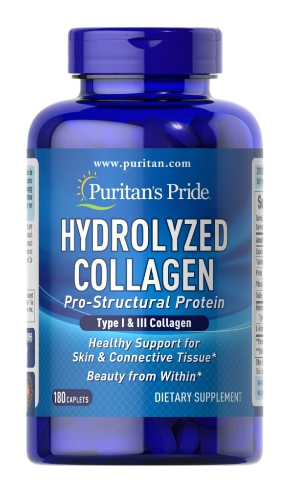 Puritan'S Pride Hydrolyseret Kollagen 180 tabletter – Puritan's Pride emballage