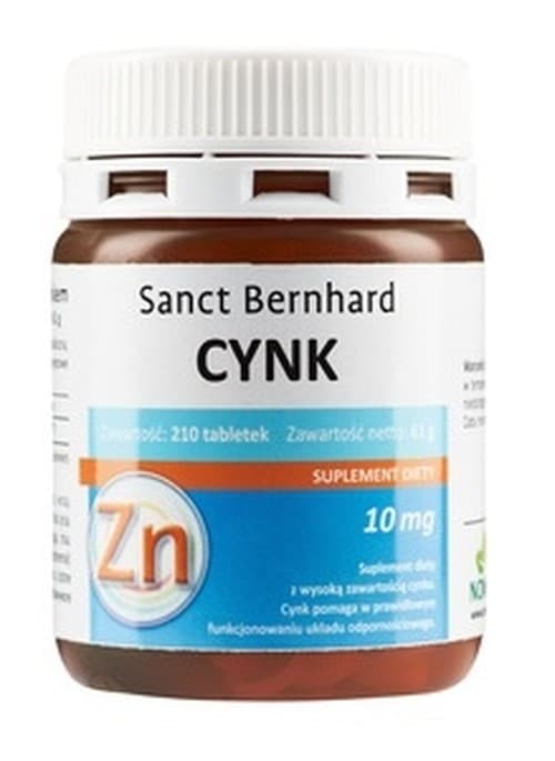 Kräuterhaus Sanct Bernhard - Zinc Tabs - 10mg - 210 Tabs – Kräuterhaus Sanct Bernhard förpackning