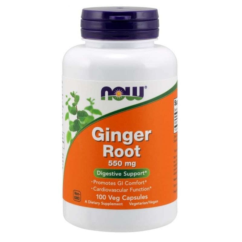NOW Foods Ginger Root 550mg vegetarische Kapseln – NOW Foods Verpackung