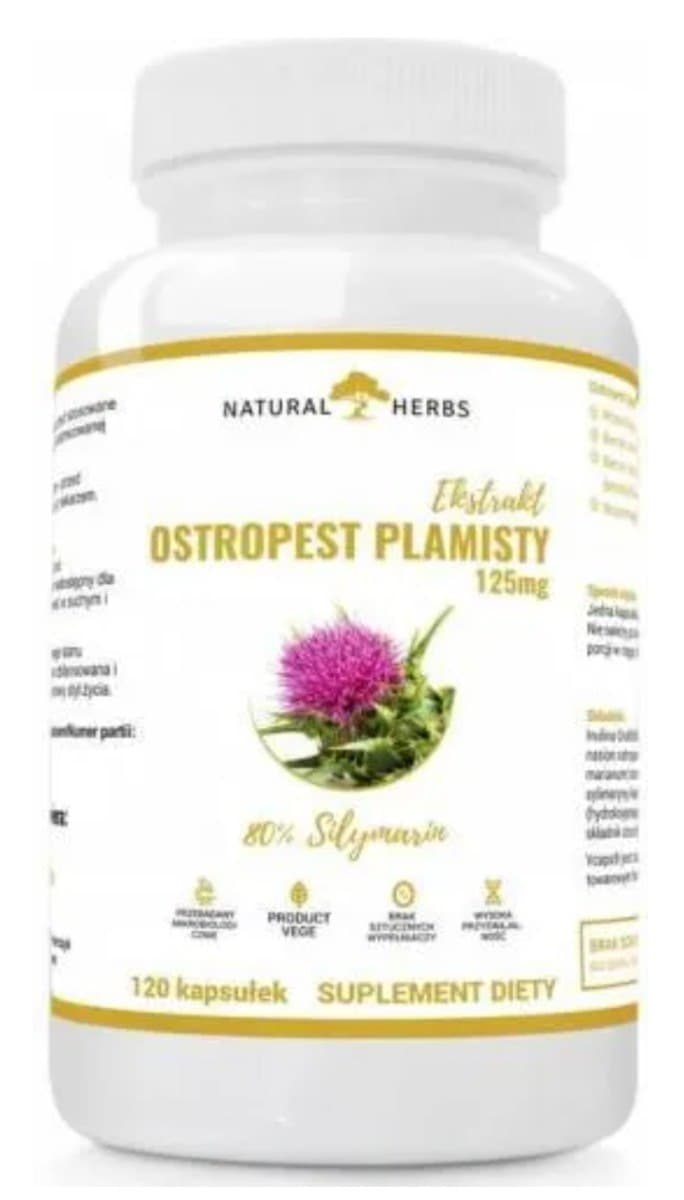 Altopharma Natural Herbs Mariadistel Extract 125mg Silymarine Veggie 120 capsules – Natural Herbs packaging