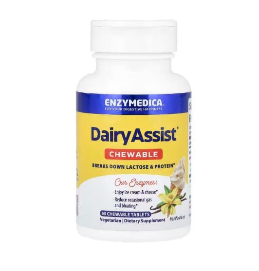 Enzymedica DairyAssist® Chewable - Vanilje - 60 tyggetabletter – Enzymedica embalagem