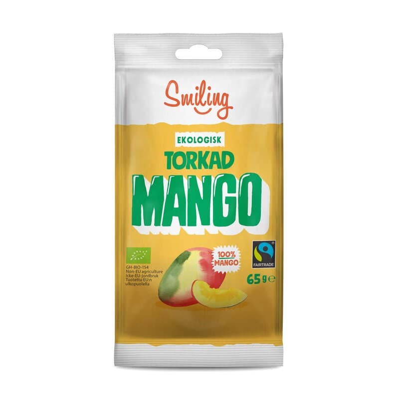 Torkad Mango 65g | Smiling – Smiling förpackning