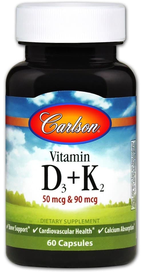 Carlson Labs - Witamina D3 + K2 - 60 kapsułek – Carlson Labs opakowanie
