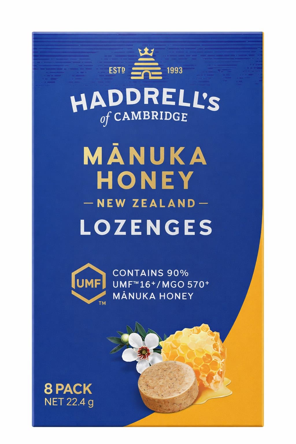 Haddrell's of Cambridge - Pastiglie di Miele di Manuka - 22,4g (confezione da 8) – Haddrell's of Cambridge confezione