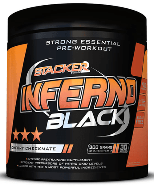 Stacker2 Europe - Inferno Black, Cherry Checkmate, 300g poeder – Stacker2 verpakking