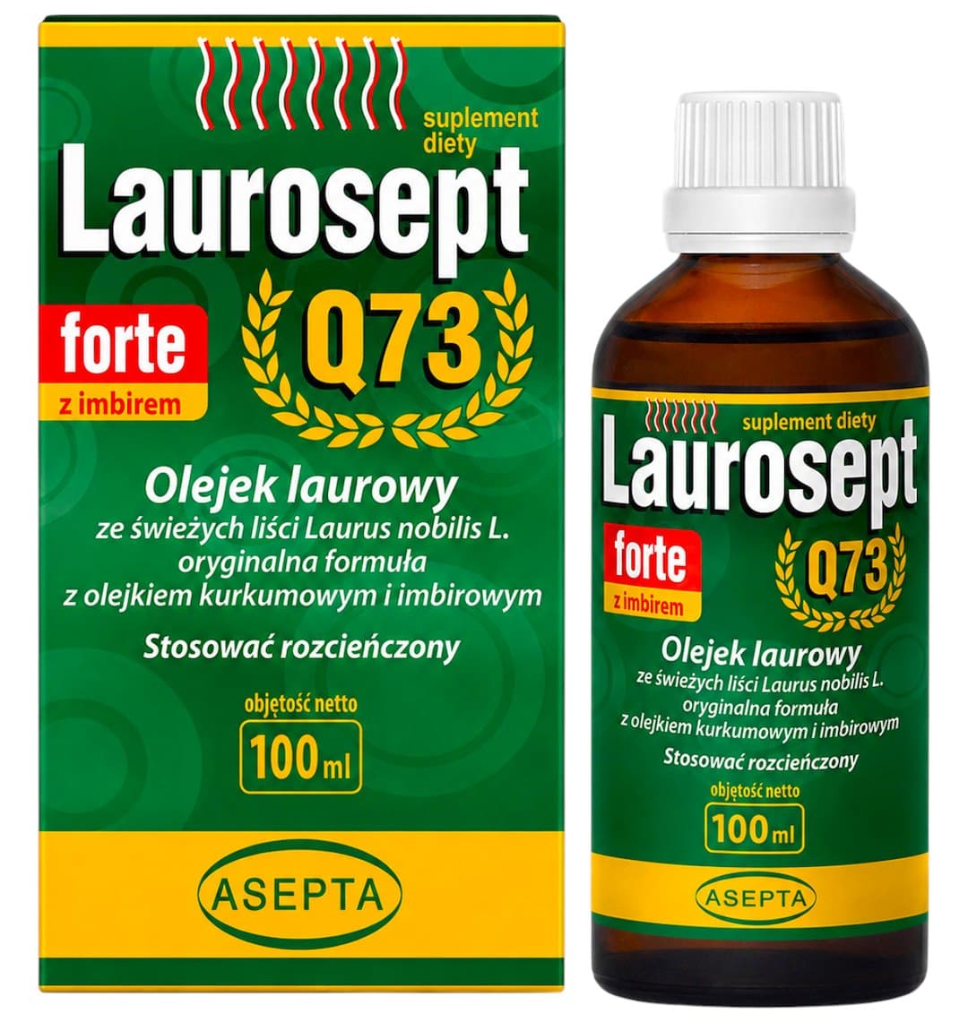 Asepta - Laurel Oil + Turmeric & Ginger Oil 100ml – Asepta förpackning