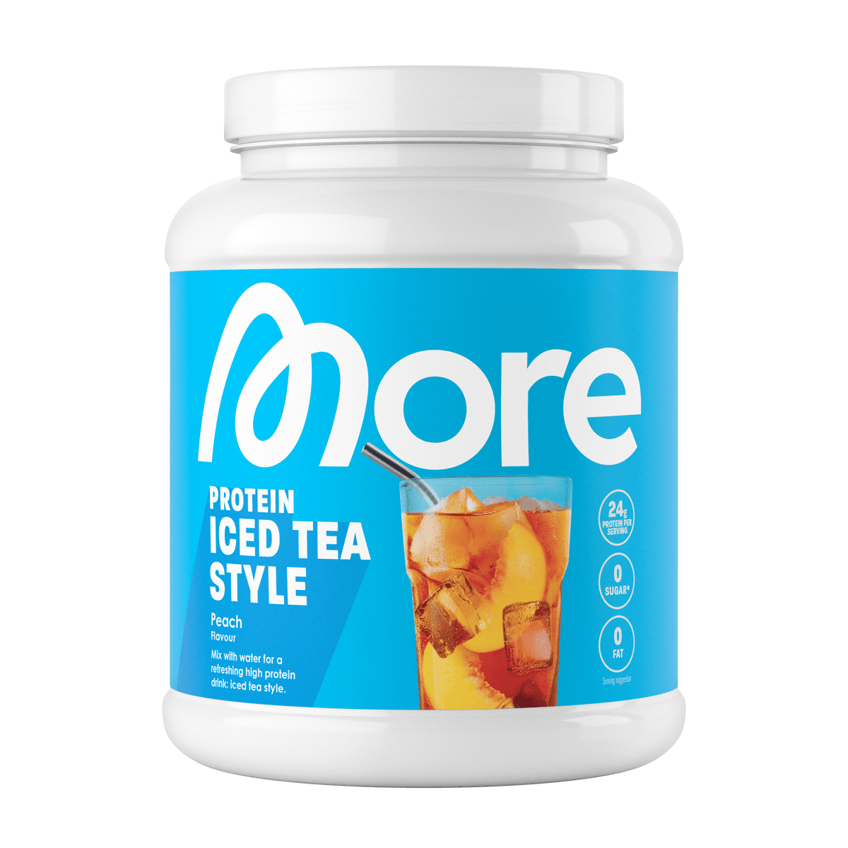 More - Nutrition More Clear - Style thé glacé à la pêche, 600 g – More emballage