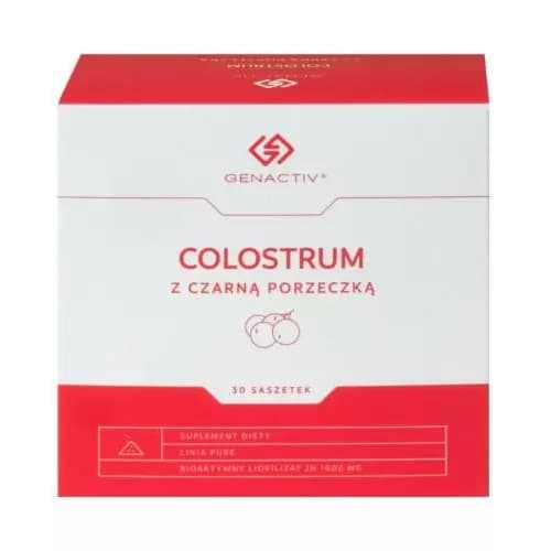 Genactiv - Colostrum With Black Currant Sachets 1000mg, 30 Pcs – Genactiv förpackning