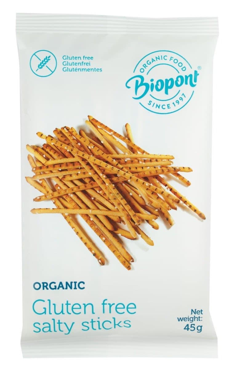 Biopont - Organic Gluten Free Salty Sticks - 45g – Biopont förpackning