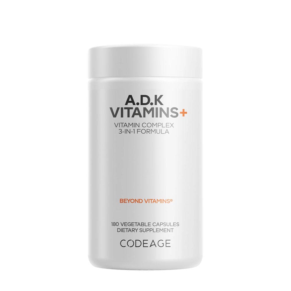 Codeage A D K Vitamins+ - 180 Veg Capsules – Codeage packaging