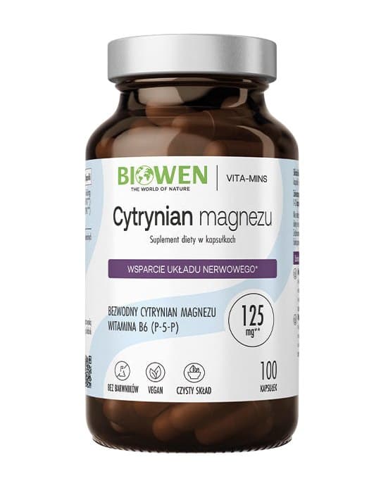 Biowen Citrato de Magnésio 825mg Z Vitamina B6 P 5 P 100 Cápsulas – Biowen packaging
