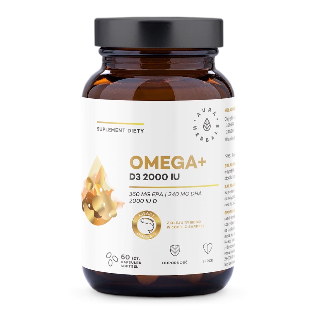 Aura Herbals - Omega+ Vitamin D3 - 60 Sgels Caps – Aura Herbals packaging