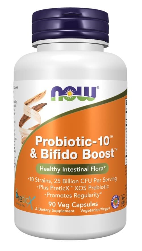 NOW Foods Probiotic-10 & Bifido Boost 25 miljard CFU, capsules – NOW Foods verpakking