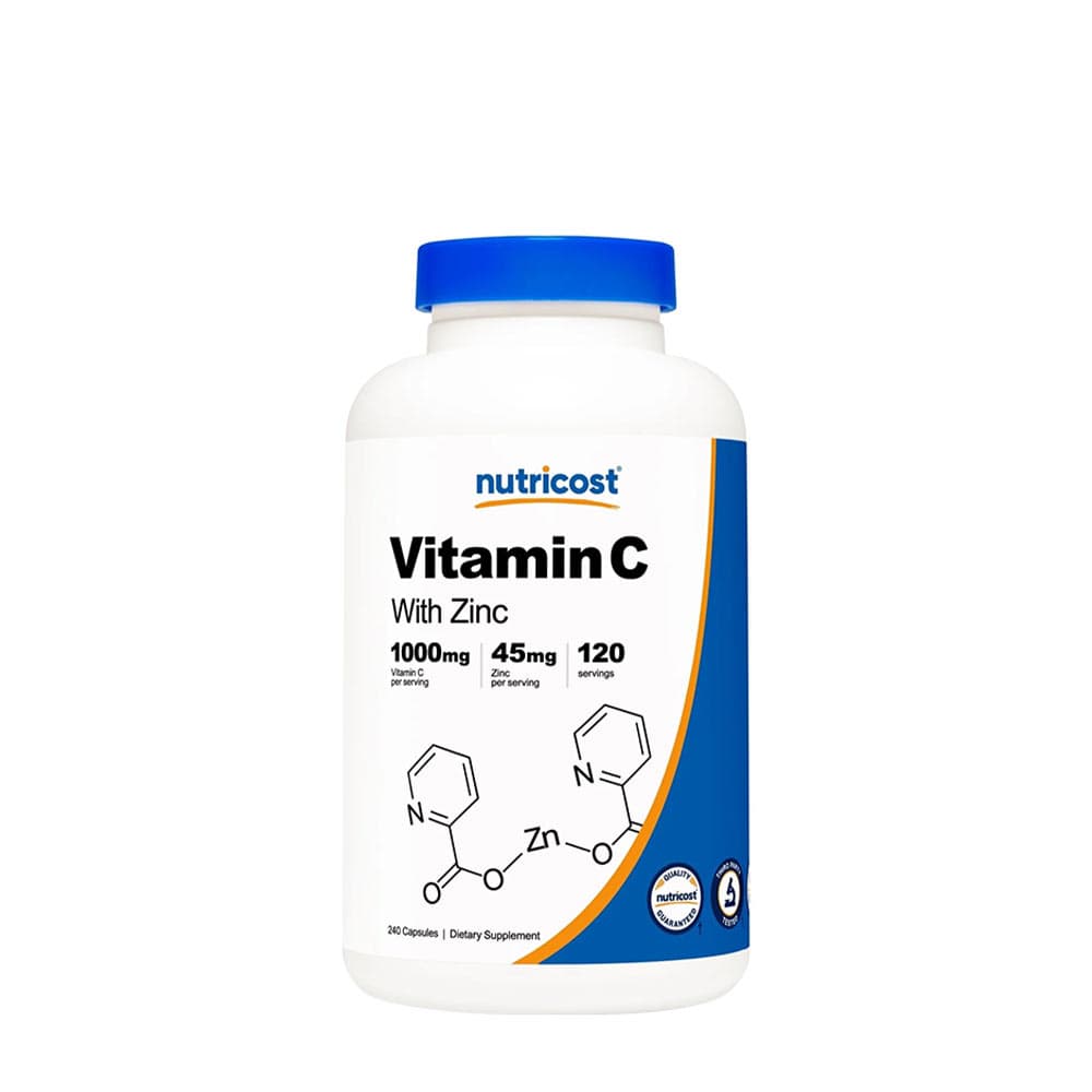 Nutricost Vitamin C mit Zink - 1000 mg / 45 mg, 240 Kapseln