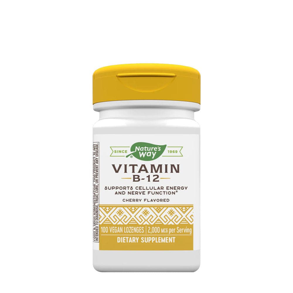 Nature's Way Vitamin B-12 100 Vegan Tuggtabletter – Nature's Way förpackning