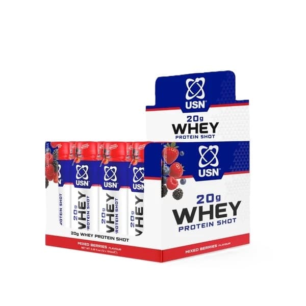 USN - Whey Protein Shot, Mixed Berries - 12 x 100 ml. – USN Verpackung
