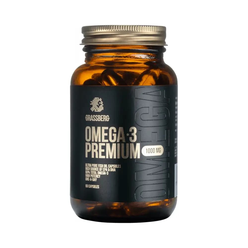 Grassberg Omega-3 Premium 1000mg - Bezsmakowe – Grassberg opakowanie