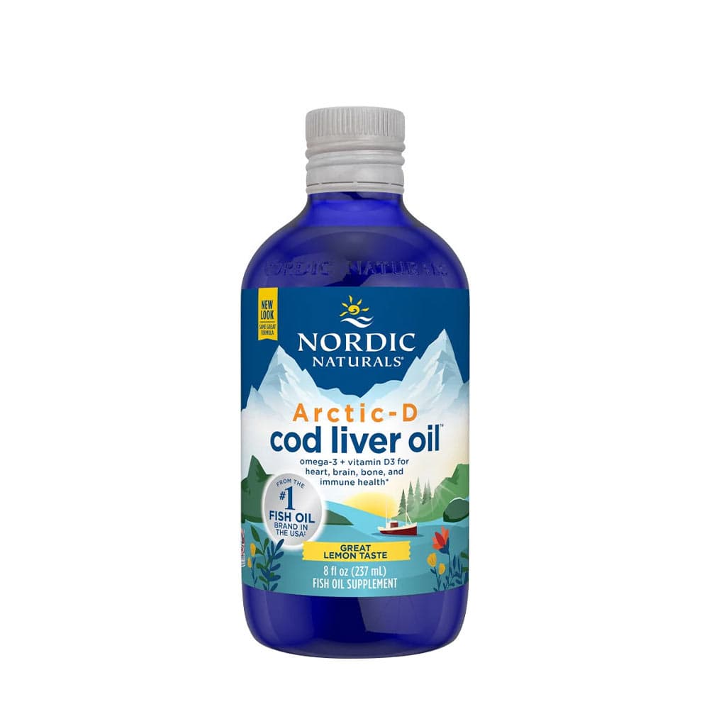 Nordic Naturals Arctic-D Torskleverolja med Citron 237 ml – Nordic Naturals förpackning
