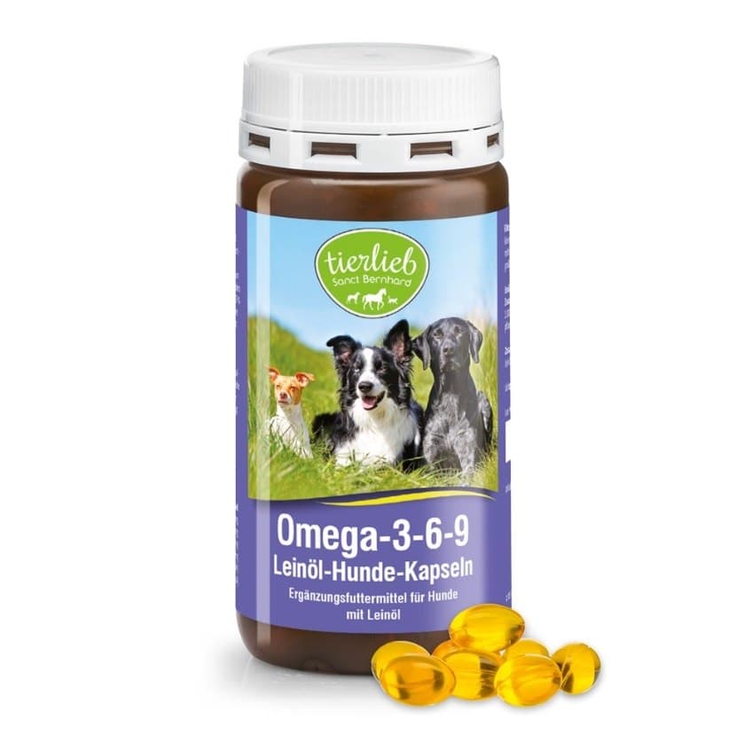Tierlieb - Omega-3-6-9 Linfröolja Hund Kapslar - 180 kapslar