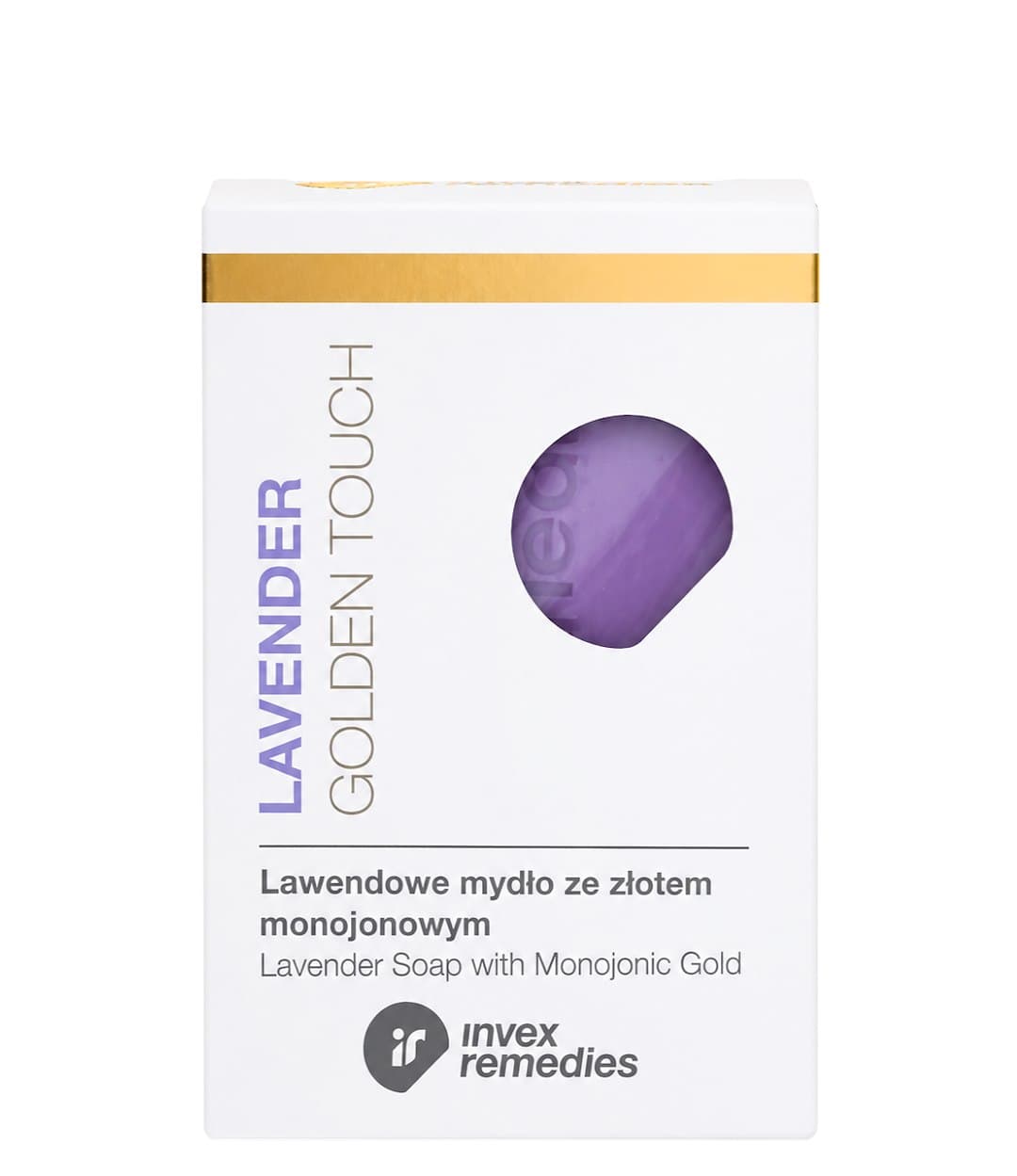 Lavendeltvål med monojoniskt guld 100g | INVEX REMEDIES – INVEX REMEDIES verpakking