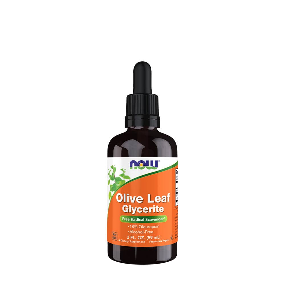 NOW Foods Olive Leaf Glycerite 59 ml - Estratto di foglie di olivo senza alcol – NOW Foods confezione