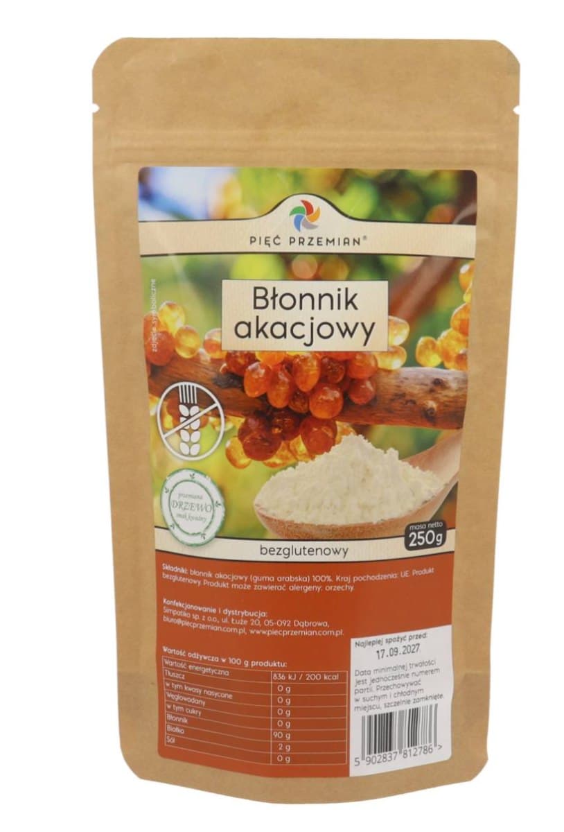 Pięć Przemian - Fibra de Acácia Sem Glúten 250g – Pięć Przemian embalagem