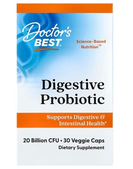 Doctor's Best Digestive Probiotic 20 miljard CFU, capsules – Doctor's Best verpakking