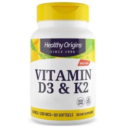 Healthy Origins - Vitamin D3 & K2 - 60 kapslar