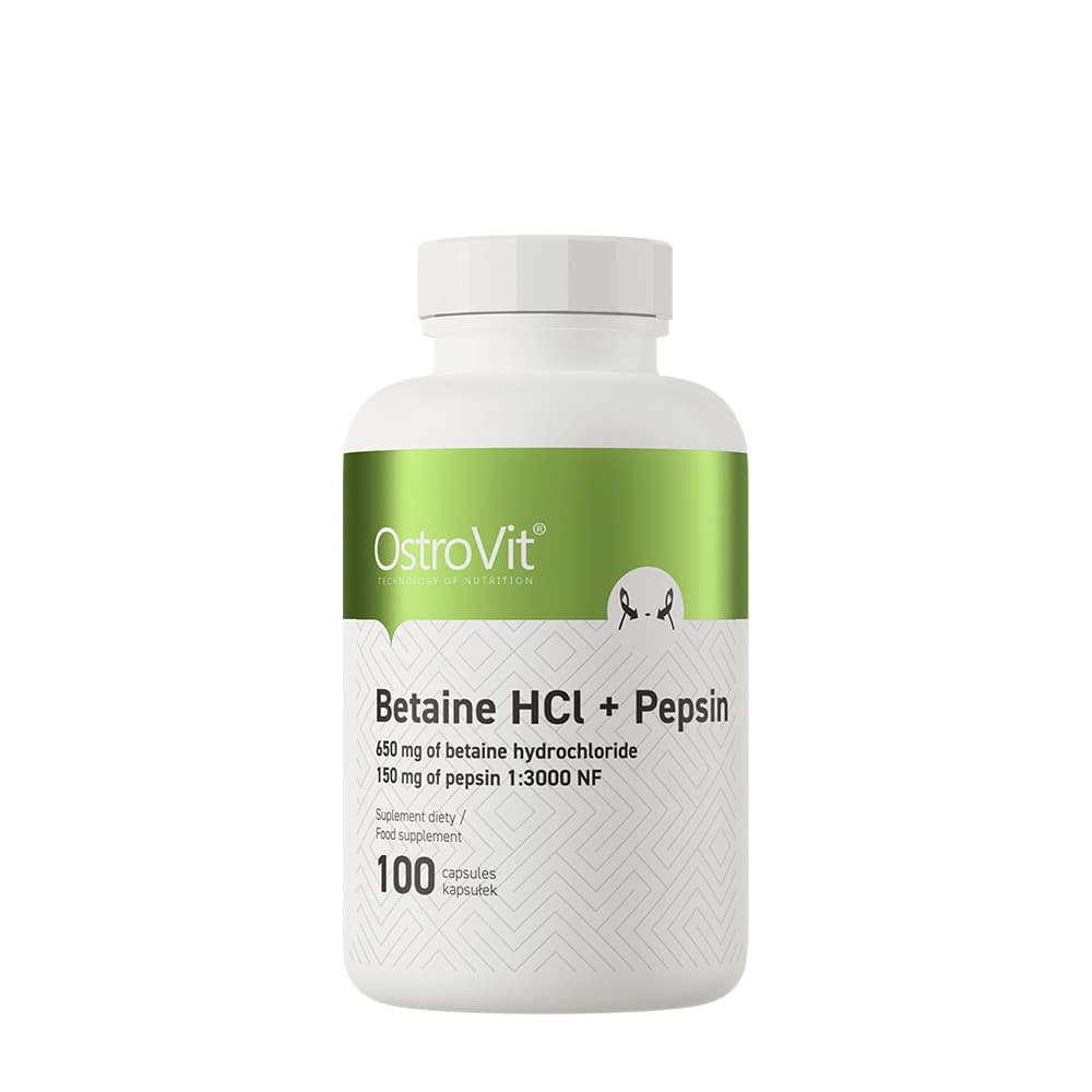 OstroVit Betaine HCL + Pepsin - 100 kapslar