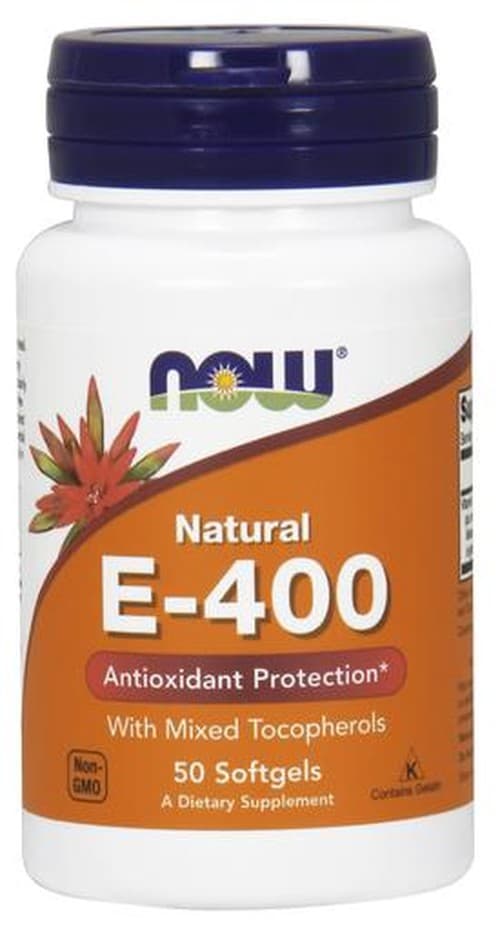 Now Foods - Natural E-400 - 50 Sgels – NOW Foods förpackning