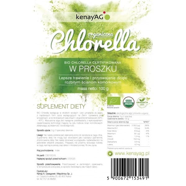 Kenay - Organic Chlorella Powder – Kenay packaging