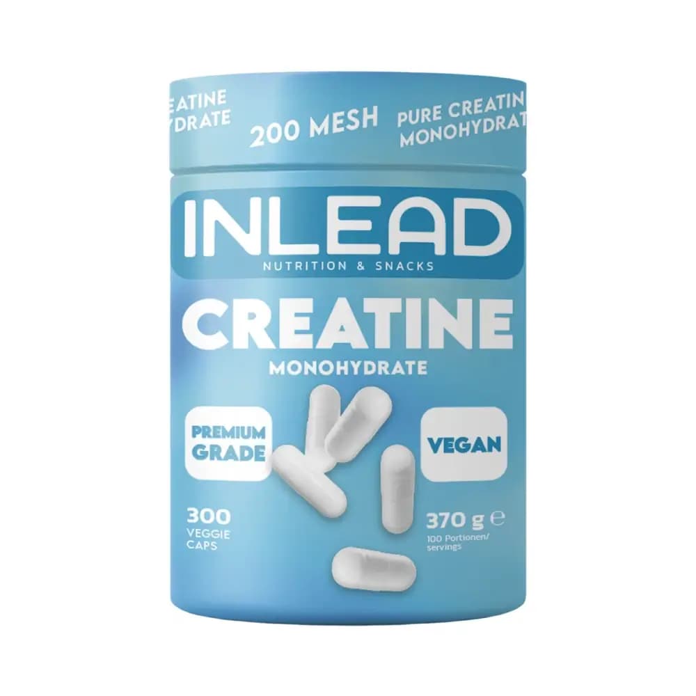 Inlead - Creatine Monohydrate Caps - Unflavoured - 370g / 300 veggie caps – Inlead verpakking
