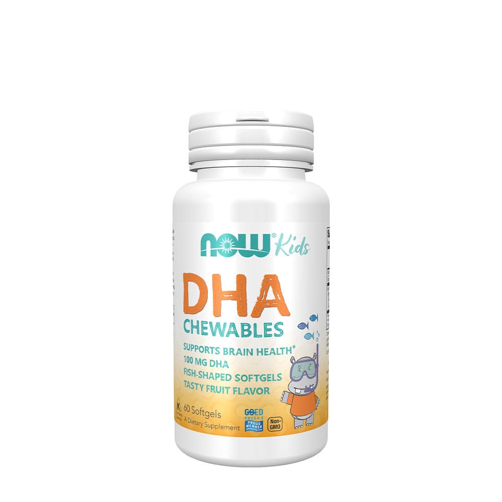 NOW Foods - DHA Kids Fish Oil Gummies 100mg - 60 Softgels – NOW Foods verpakking
