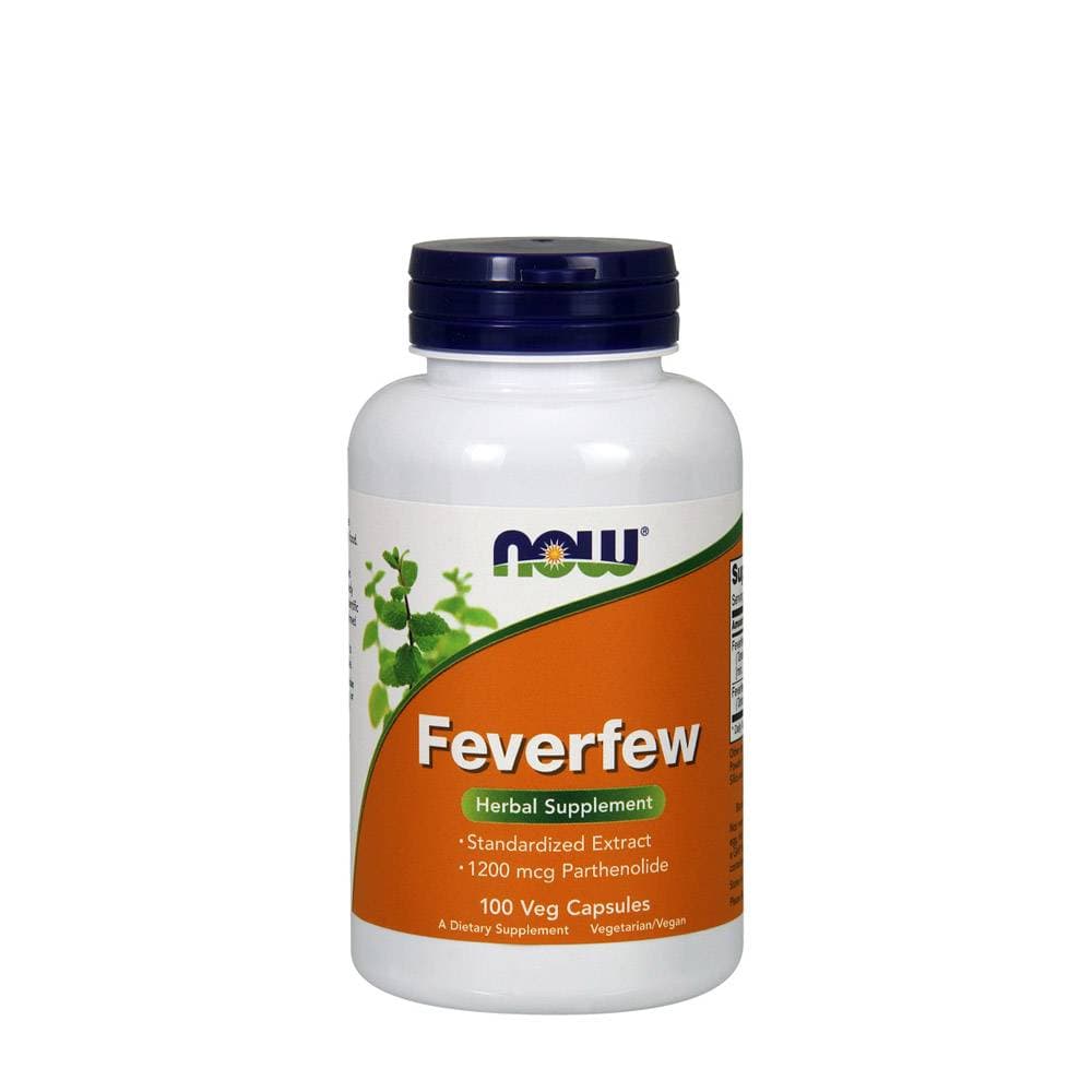 NOW Foods Feverfew 100 Vcaps – NOW Foods packaging