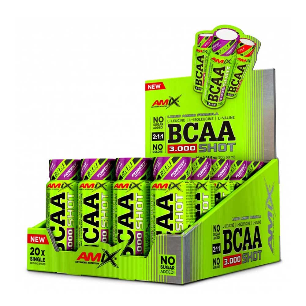 Amix BCAA 3000 Shot - Vloeibare aminozuren in handige flesjes – Amix verpakking