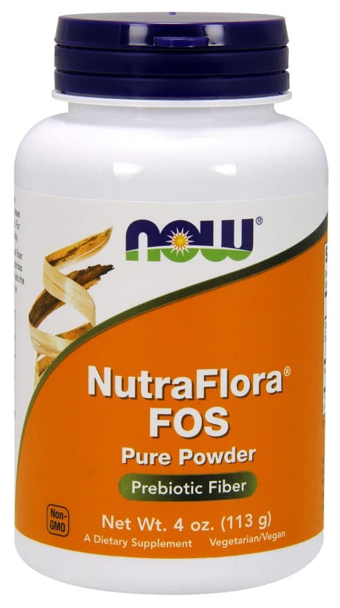 NOW Foods Nutraflora FOS Pure Pulver 113g – NOW Foods förpackning