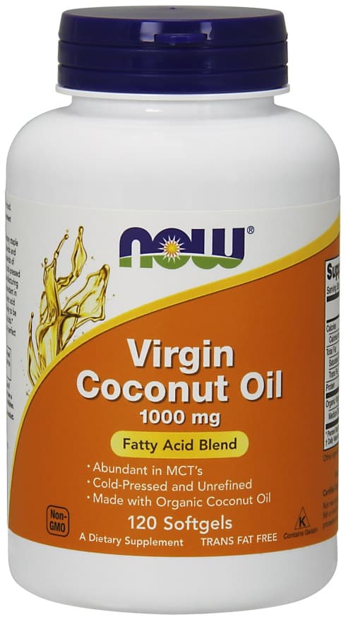 NOW Foods Virgin Coconut Oil 1000 mg – 120 zachte capsules – NOW Foods packaging