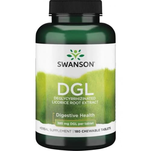 Swanson - DGL (Deglycyrrhizinerad Lakritsrotextrakt) - 180 Tuggtabletter